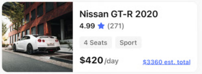 Car card component